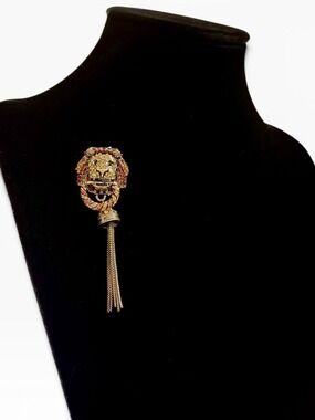 Neiman Marcus Statement Gold Crystal Brooch/Pin NWT
